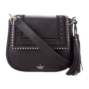 Black leather Kate Spade Bassett Lane Saddle Bag